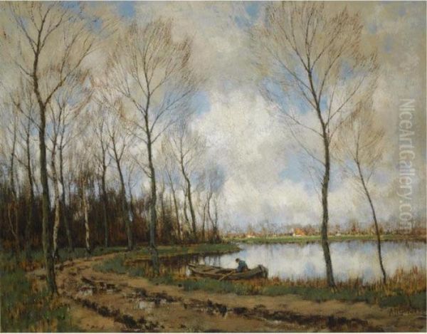 View Of The Vordense Beek Oil Painting by Arnold Marc Gorter