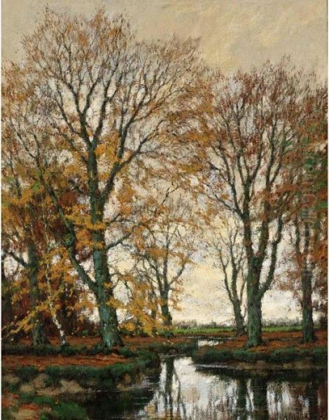 The Vordense Beek In Autumn Oil Painting by Arnold Marc Gorter