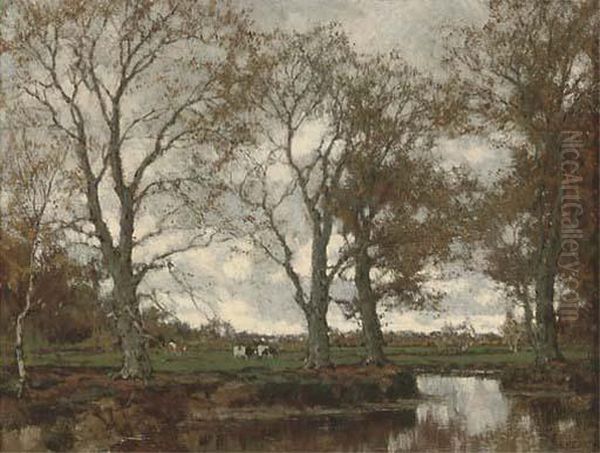 The Vordense Beek In Autumn Oil Painting by Arnold Marc Gorter