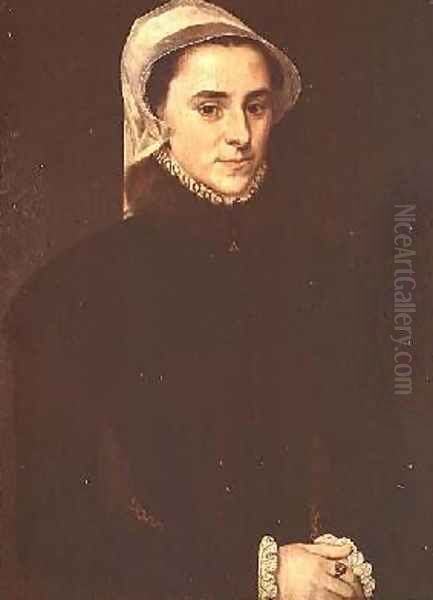 Portrait of Jeanne Lullier 1557 Oil Painting by Anthonis Mor Van Dashorst