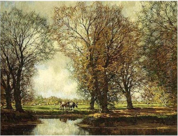 An Autumn Landscape, Vordense Beek Oil Painting by Arnold Marc Gorter