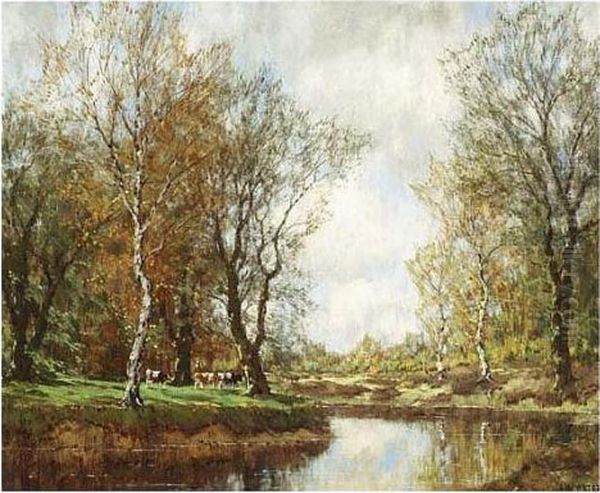 The Vordense Beek Oil Painting by Arnold Marc Gorter