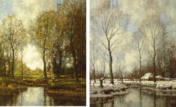 Summer; Winter Oil Painting by Arnold Marc Gorter