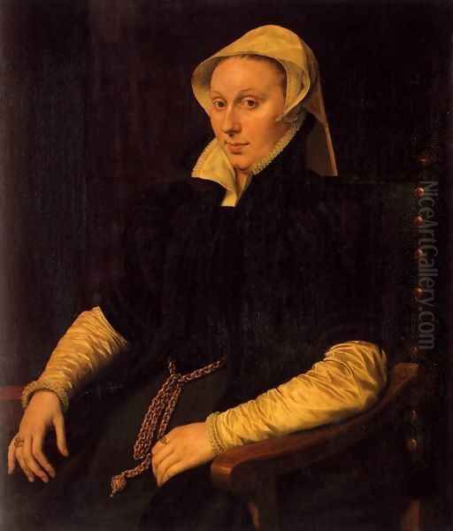 Anne Fernel, the Wife of Sir Thomas Gresham Oil Painting by Anthonis Mor Van Dashorst