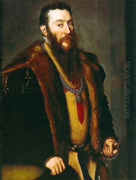 Portrait of Giovanni Battista di Castaldo Oil Painting by Anthonis Mor Van Dashorst