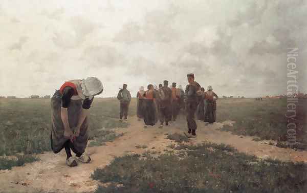 Returning from Work Oil Painting by Walter MacEwen