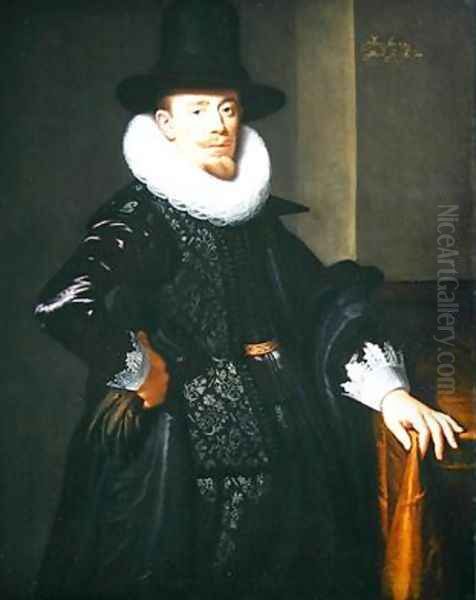 A Portrait of a Gentleman 1621 Oil Painting by Paulus Moreelse