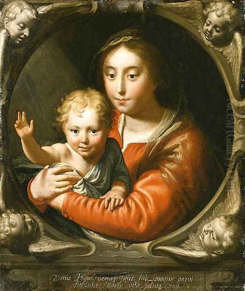 Mother and child Oil Painting by Paulus Moreelse