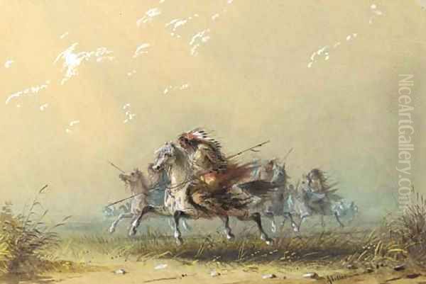 Indians on the War Path Oil Painting by Alfred Jacob Miller