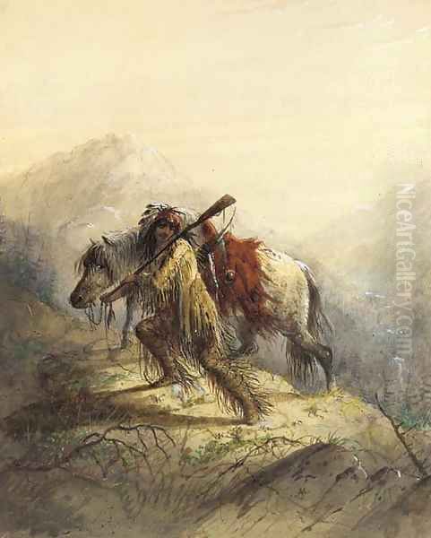 The Scalp-Lock Oil Painting by Alfred Jacob Miller