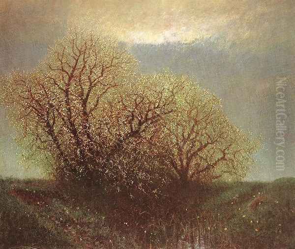 Blossoming Trees c. 1900 Oil Painting by Laszlo Mednyanszky