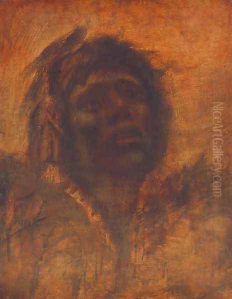 Head of a Tramp after 1905 Oil Painting by Laszlo Mednyanszky