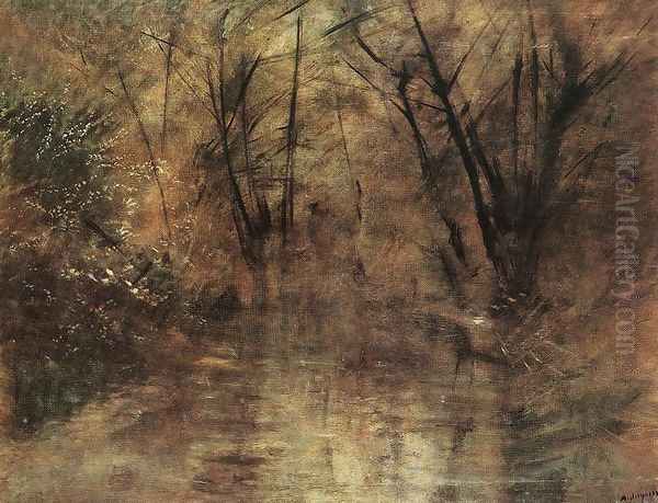 Landscape c. 1900 Oil Painting by Laszlo Mednyanszky