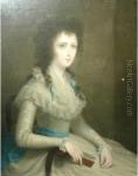 Portrait Of A Lady In A Blue Sash Oil Painting by Francisco De Goya y Lucientes