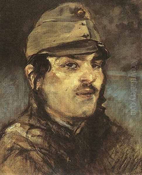 Young Soldier 1910s Oil Painting by Laszlo Mednyanszky