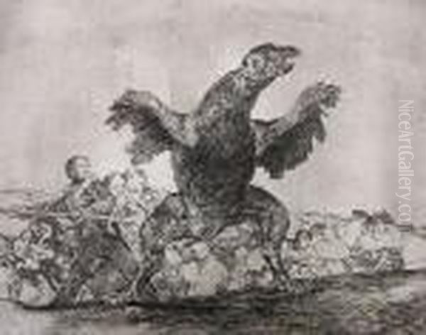 From Los Desastres De La Guerra Oil Painting by Francisco De Goya y Lucientes