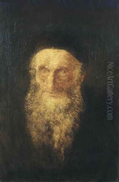 Old Rabbi c. 1900 Oil Painting by Laszlo Mednyanszky