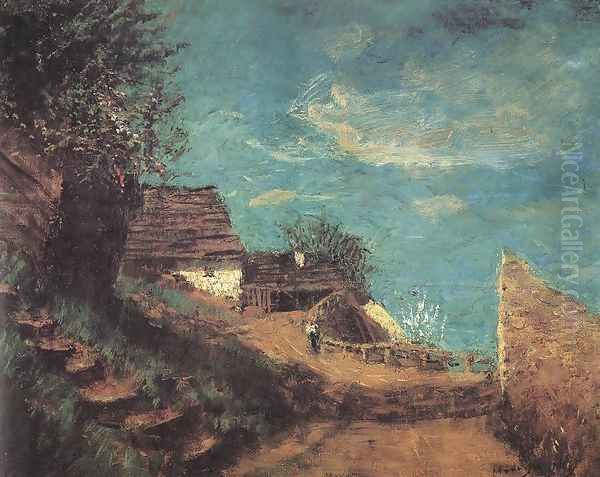 Part of Taban c. 1900 Oil Painting by Laszlo Mednyanszky