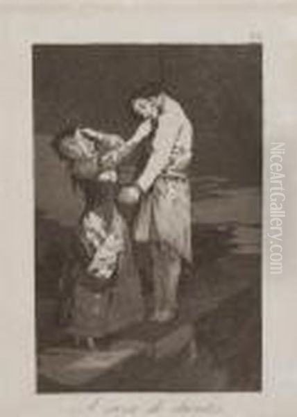 A Caza De Dientes Oil Painting by Francisco De Goya y Lucientes