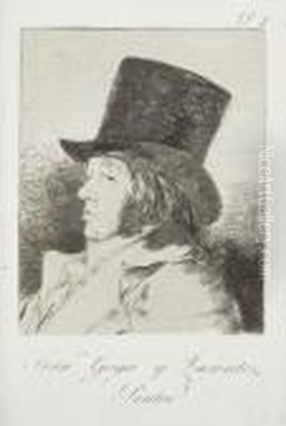 Los Caprichos, Plate I: Francisco Goya Y Lucientes, Pintor Oil Painting by Francisco De Goya y Lucientes