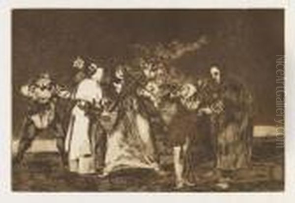 Sanan Cuchilladas Mas No Malas Palabras Oil Painting by Francisco De Goya y Lucientes