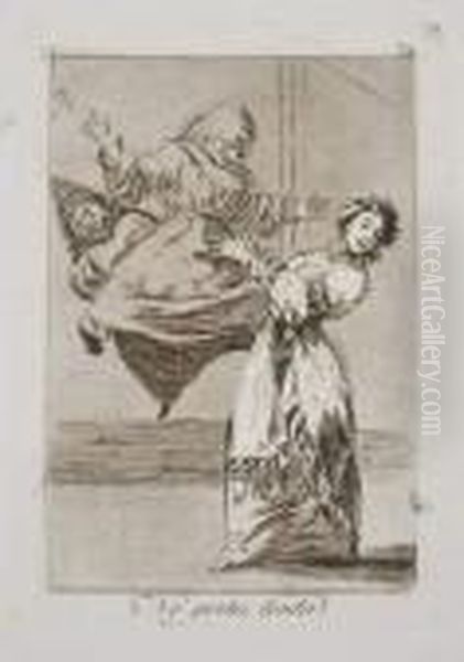 No Grites, Tonta Oil Painting by Francisco De Goya y Lucientes