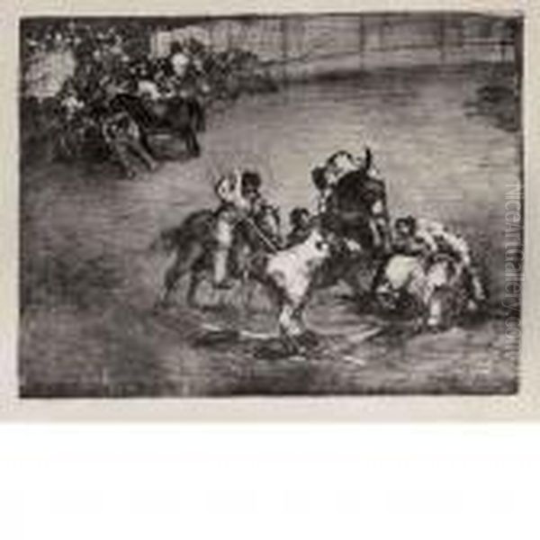 Picador Caught By A Bull Oil Painting by Francisco De Goya y Lucientes