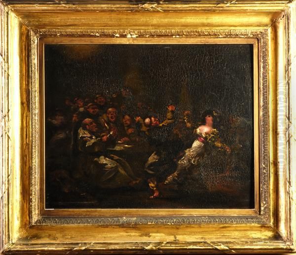 Frati E Ballerina Oil Painting by Francisco De Goya y Lucientes