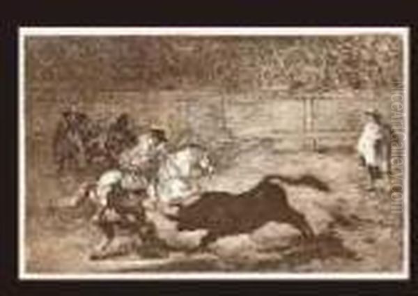 From La Tauromaquia Oil Painting by Francisco De Goya y Lucientes