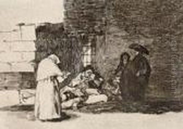 Caridad De Una Muger Oil Painting by Francisco De Goya y Lucientes