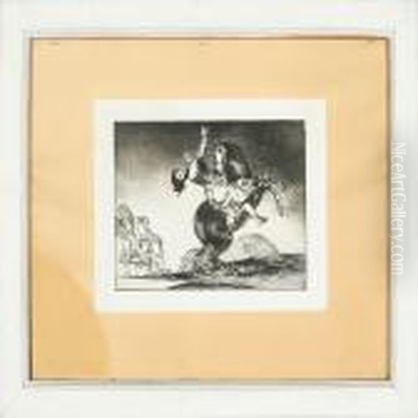 La Jeune Femme Emportee Par Un Cheval Qui Se Cabre Oil Painting by Francisco De Goya y Lucientes