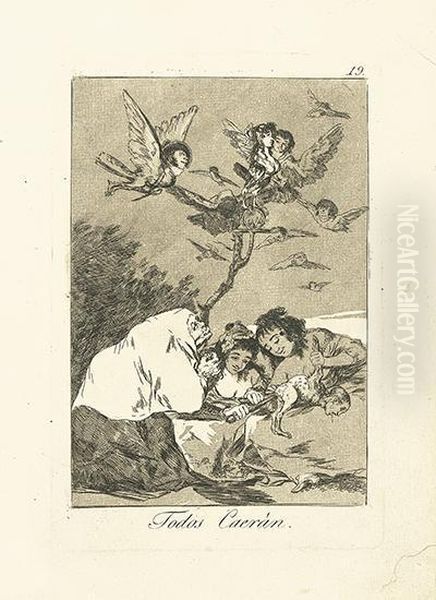 Todos Caeran. Oil Painting by Francisco De Goya y Lucientes