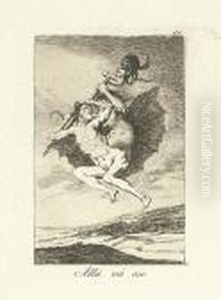 Alla Va Eso. Oil Painting by Francisco De Goya y Lucientes