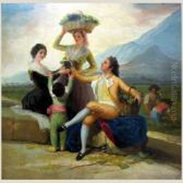 La Vendimia Oil Painting by Francisco De Goya y Lucientes