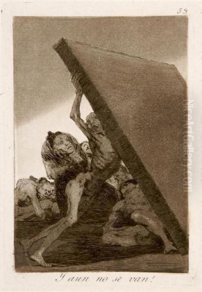 Y Aun No Se Van! Oil Painting by Francisco De Goya y Lucientes