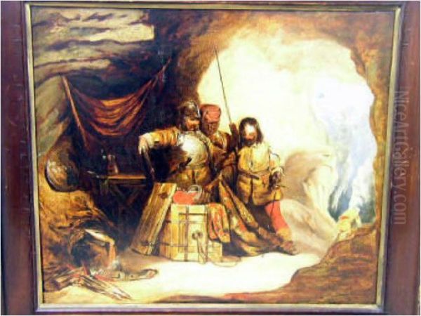 Soldiers In Cave Oil Painting by Francisco De Goya y Lucientes