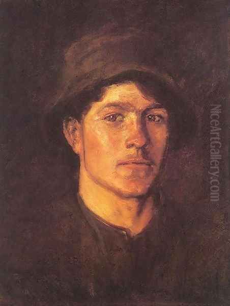 Peasant Lad Oil Painting by Laszlo Mednyanszky