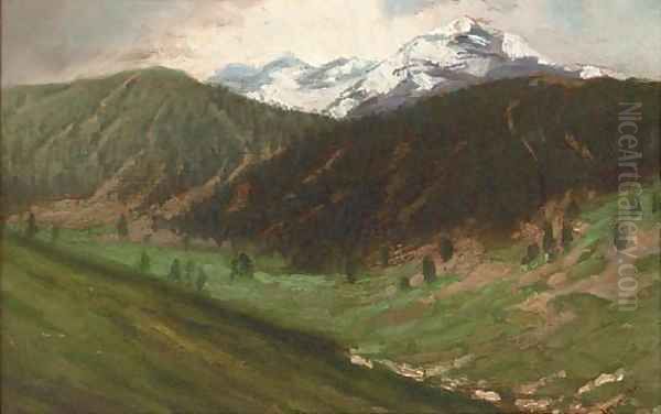 Mountain view Oil Painting by Laszlo Mednyanszky