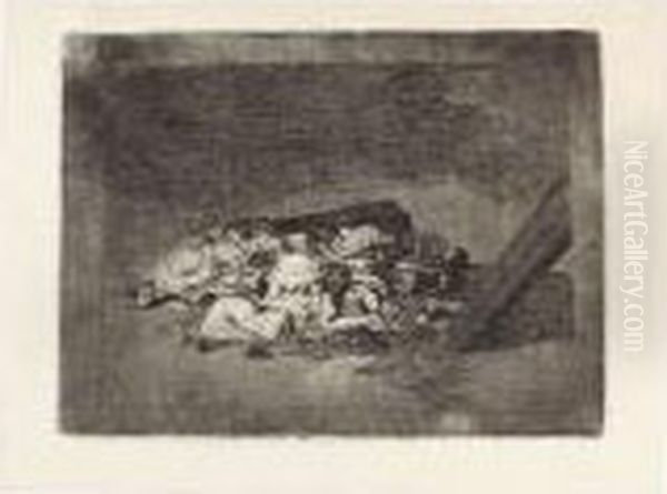 Muertos Recogidos - Harvest Of 
The Dead - Leichenhaufen [die Toten] Blatt 63 Der Folge â€¹los Desastres 
De La Guerraâ€º Oil Painting by Francisco De Goya y Lucientes