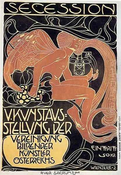 Poster for the 5th exhibition of the Wiener Secession Oil Painting by Koloman Moser