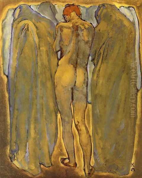 Female Nude Oil Painting by Koloman Moser