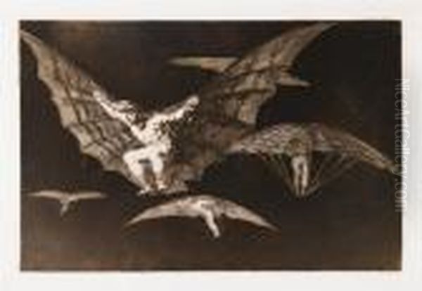 Modo De Volar. Oil Painting by Francisco De Goya y Lucientes