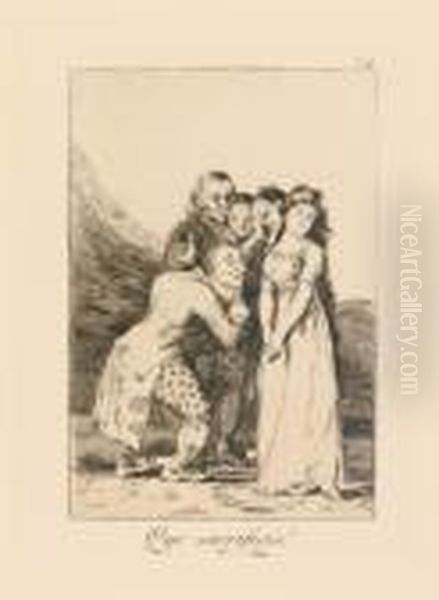 Three Aquatints With Etching From Los Caprichos. Oil Painting by Francisco De Goya y Lucientes