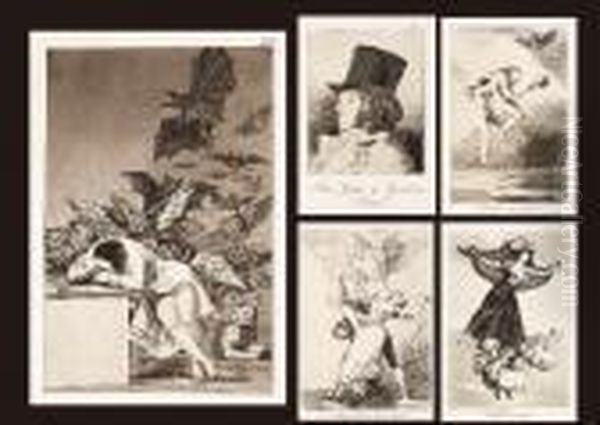 Loscaprichos (a Set Of 80) Oil Painting by Francisco De Goya y Lucientes