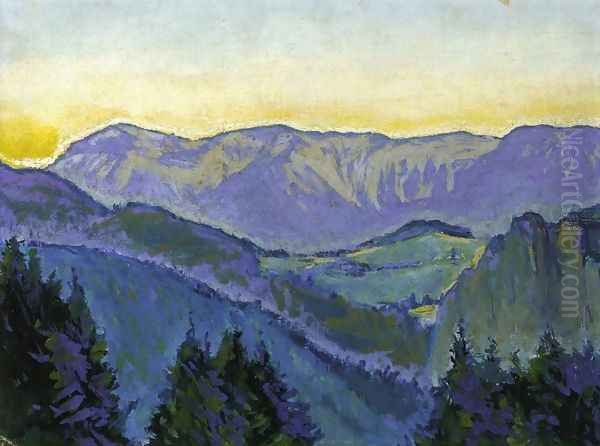 Semmering Landscape Oil Painting by Koloman Moser