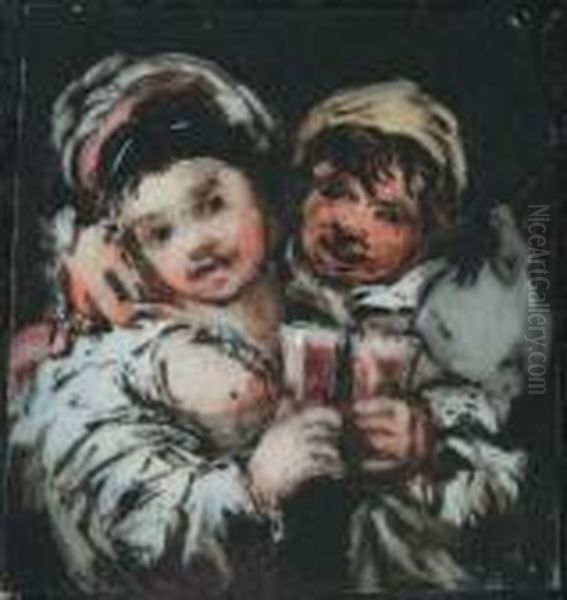 Couple De Buveurs Oil Painting by Francisco De Goya y Lucientes