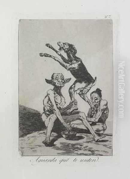 Aguanta Que Te Unten Oil Painting by Francisco De Goya y Lucientes