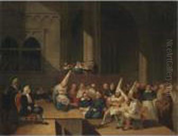 A Church Interior With An Auto Da Fe Oil Painting by Francisco De Goya y Lucientes