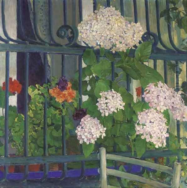 Geranien Oil Painting by Koloman Moser