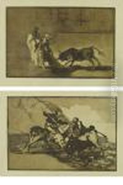 La Tauromaquia. Folge Von 33 
Radierungen Der Originalausgabe Und 7 Radierungen, Die Erst Ab Der 3. 
Ausgabe Von 1876 Der Folge Beigefugt Wurden Oil Painting by Francisco De Goya y Lucientes